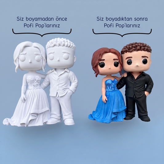 Kişiye Özel Çift Pofi Pop Boyama Seti
